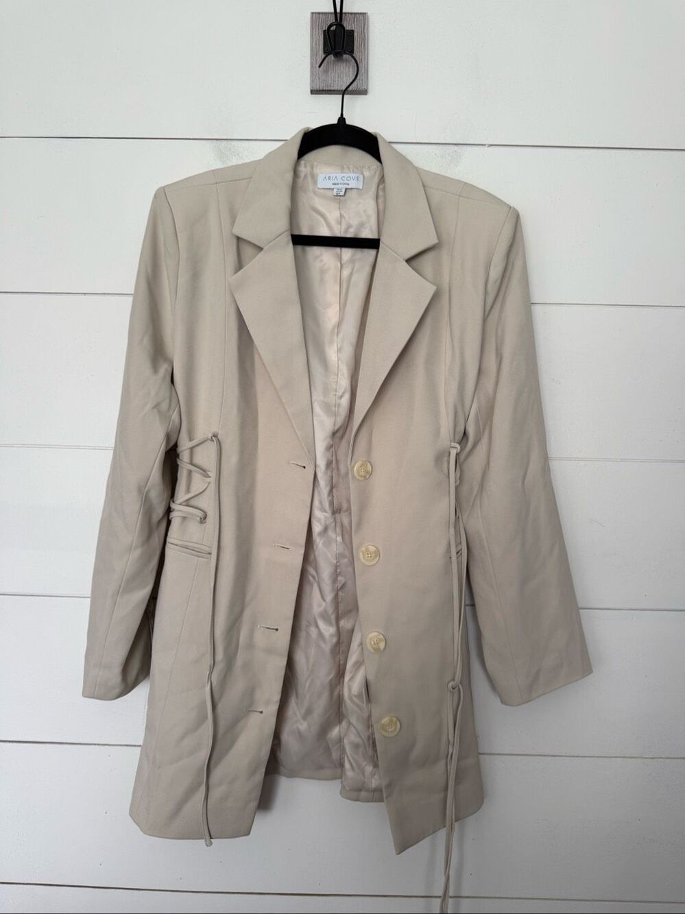 Aria Cove Women’s 8 Khaki Lace Up Blazer Jacket